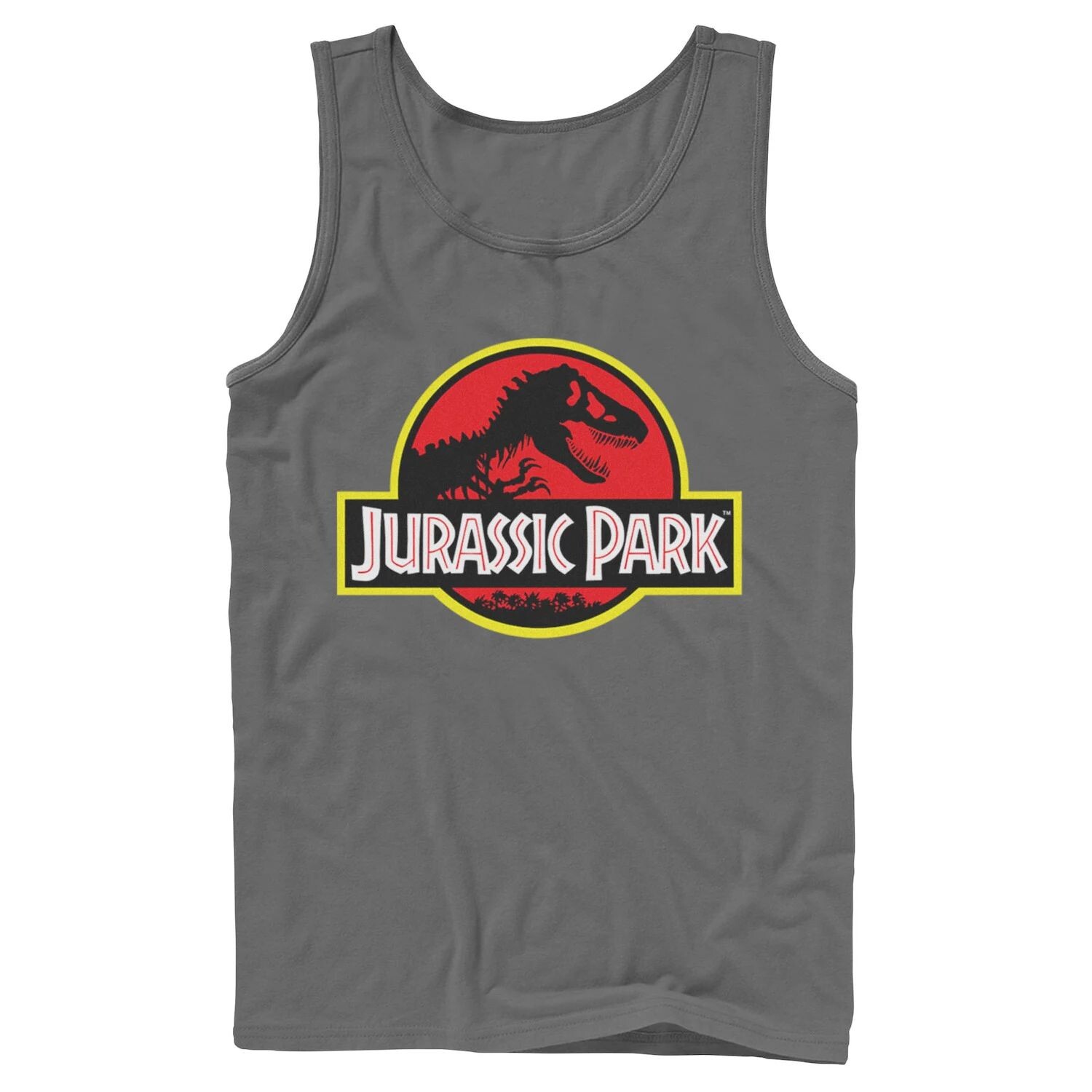 

Мужская красная и желтая майка с логотипом Jurassic Park и графическим рисунком Licensed Character