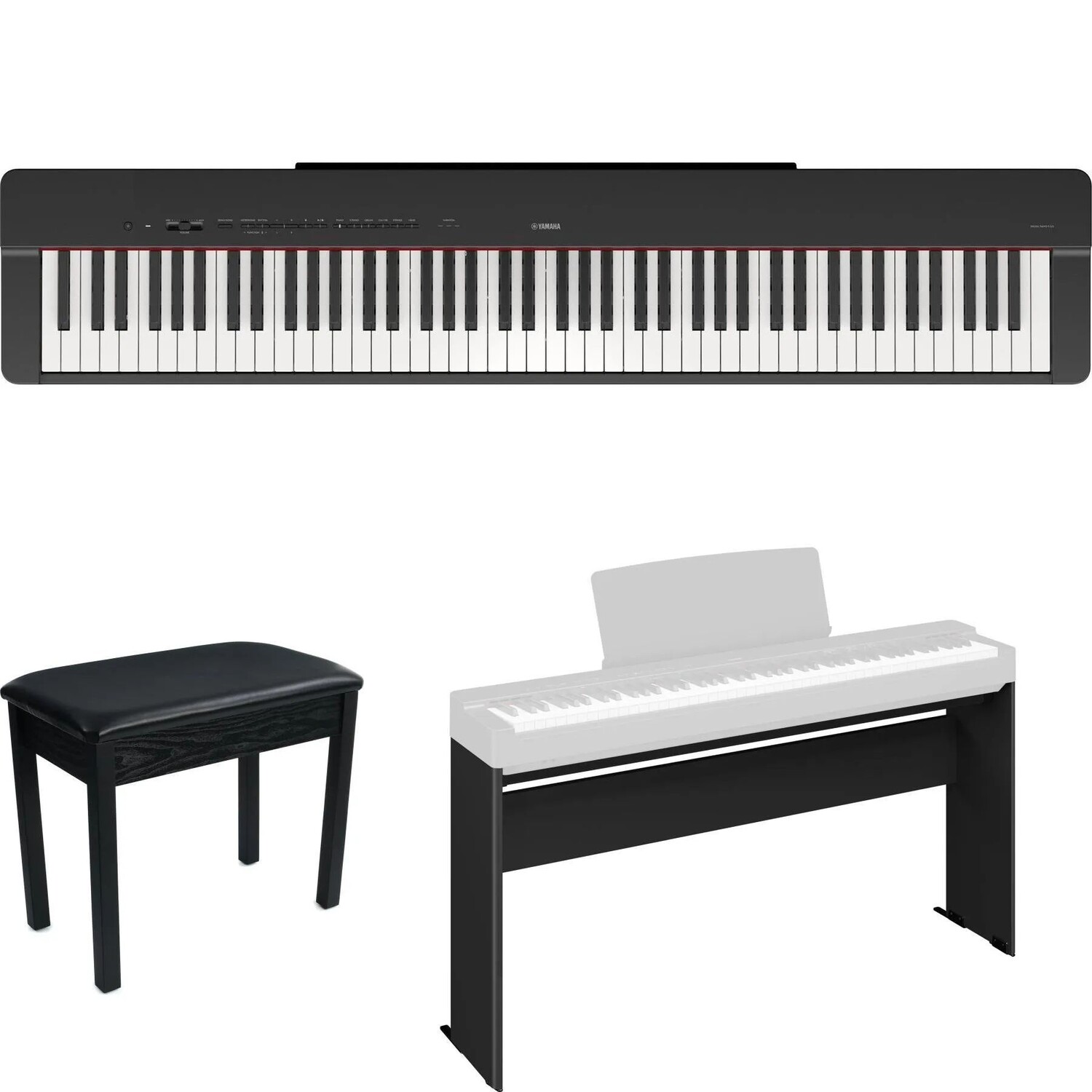 

Новое домашнее цифровое пианино Yamaha P-225B с 88 клавишами — черное
