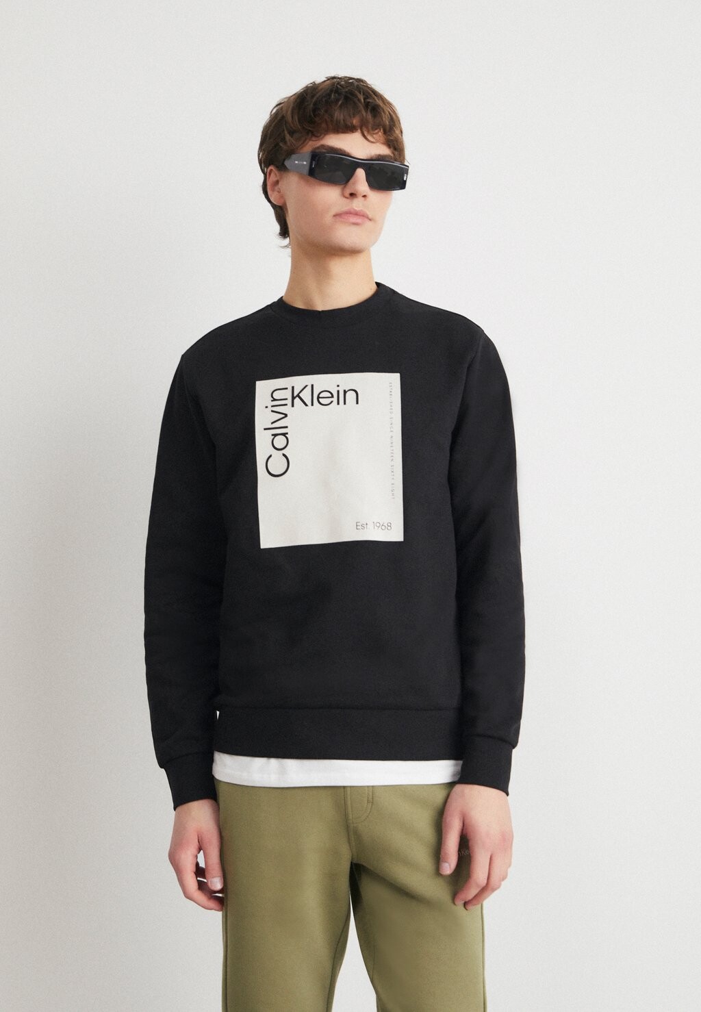 

Толстовка Square Logo Calvin Klein, черный