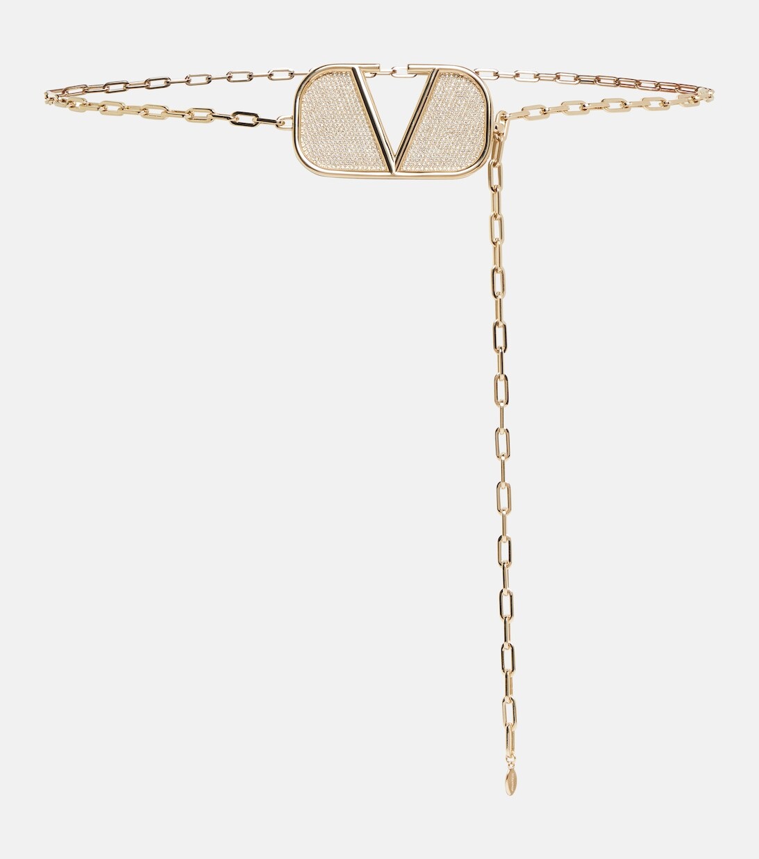

Ремень с цепочкой VLogo и кристаллами Valentino, золотой
