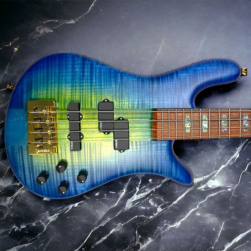Басс гитара Spector USA NS-2, Custom Matte Green-Blue Burst w/ Haz-Lab / D-Tuner