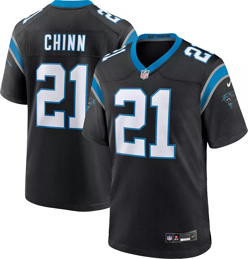 

Мужская черная игровая майка Nike Carolina Panthers Jeremy Chinn #21