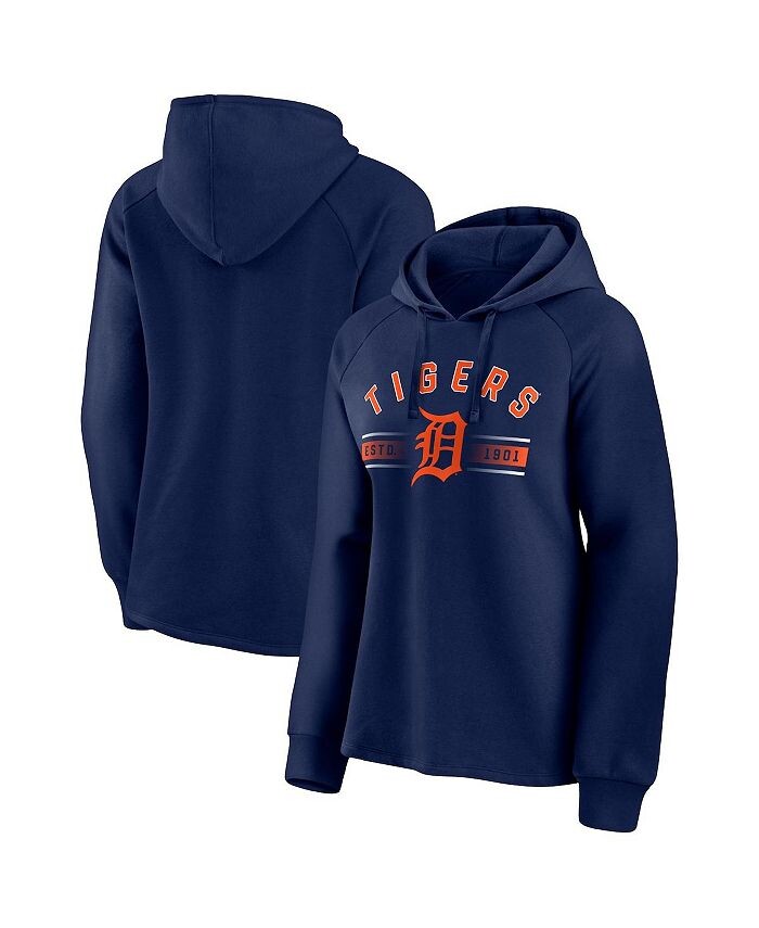 

Женский темно-синий пуловер с капюшоном с логотипом Detroit Tigers Perfect Play реглан Fanatics, синий