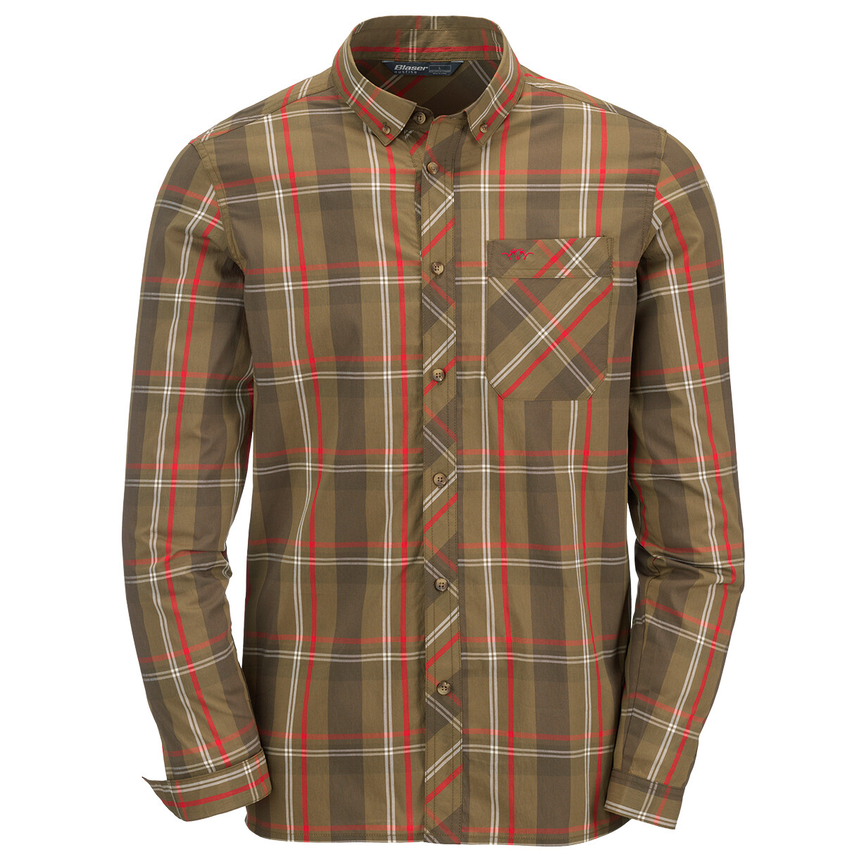

Рубашка Blaser Outfits Stretch Harald, цвет Oliv Kariert