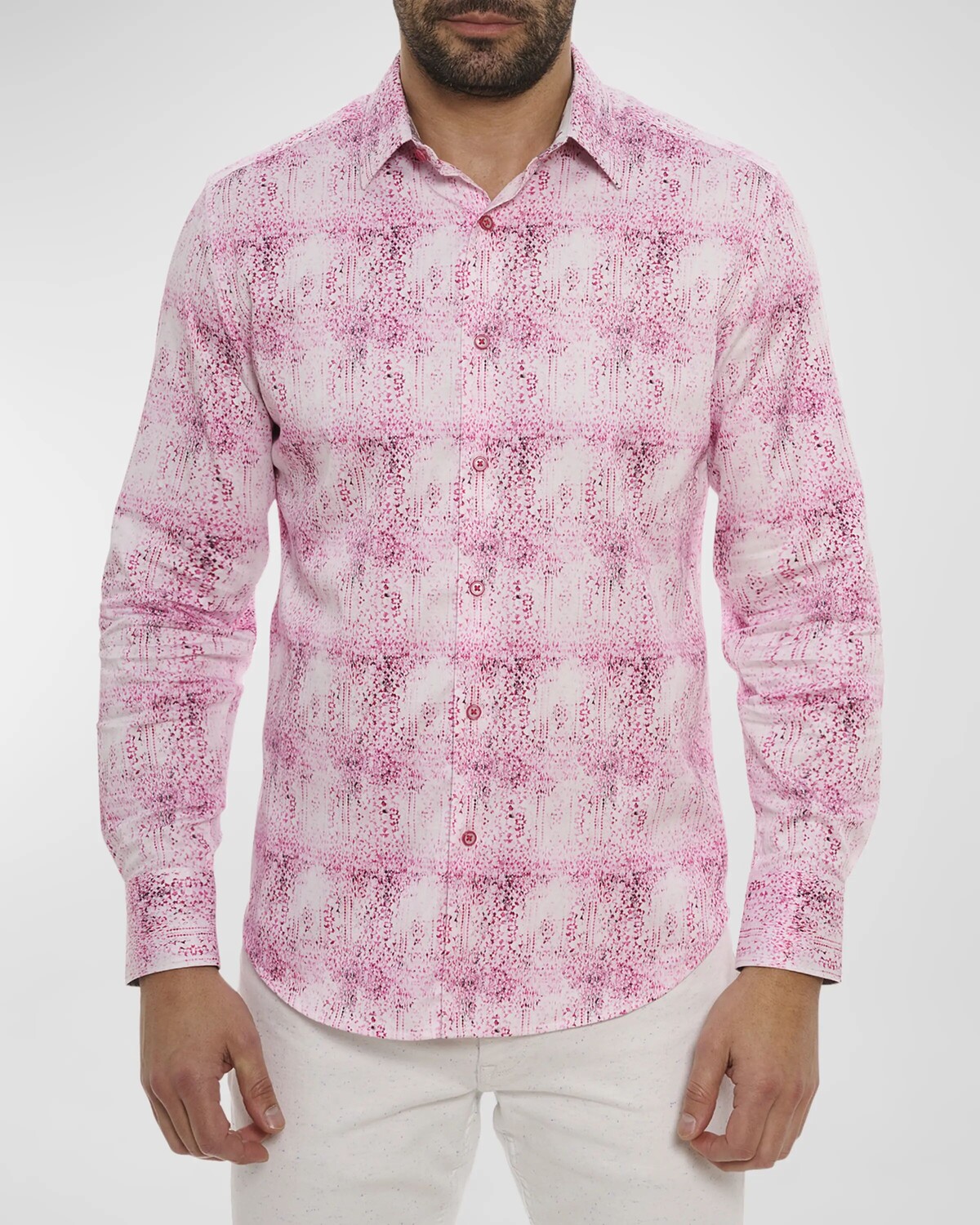 

Мужская тканая спортивная рубашка Dreamweaver Robert Graham, цвет Pink