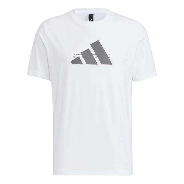 Футболка adidas Alphabet Large Logo Printing Round Neck Short Sleeve White, мультиколор