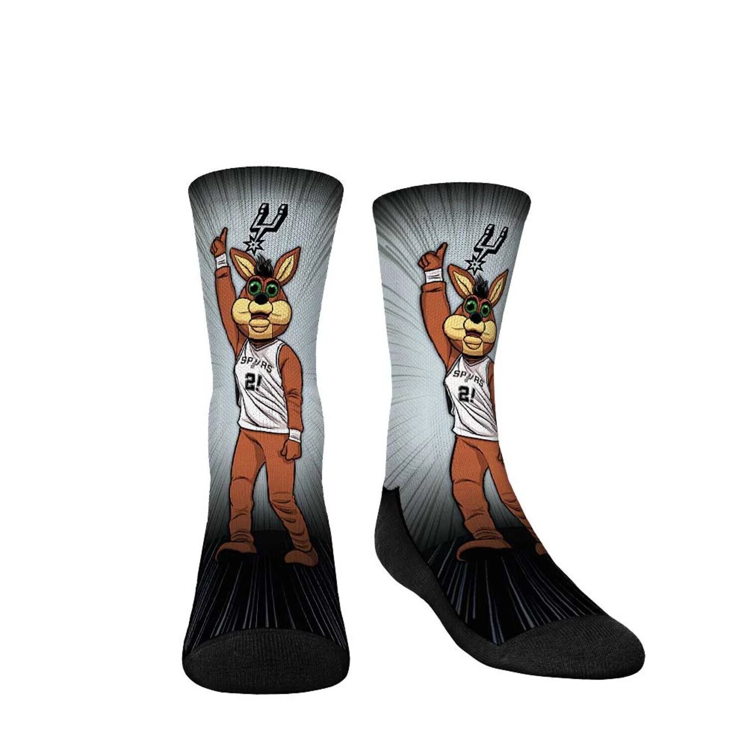 

Молодежные носки Rock Em Носки с талисманом San Antonio Spurs Pump Up Crew Unbranded