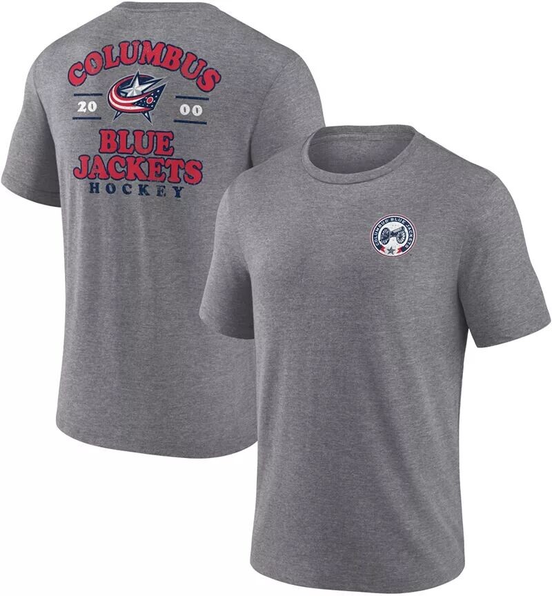 

Серая футболка НХЛ Коламбус Блю Джекетс 2-Hit Tri-Blend