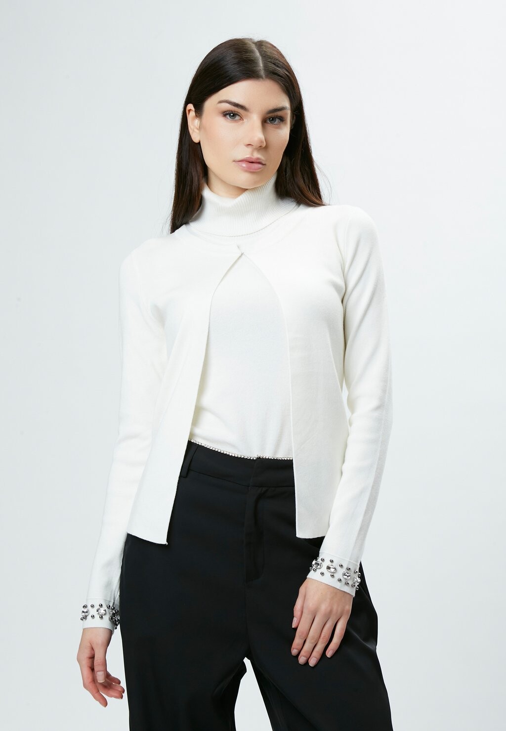 

Кардиган BEJEWELED CUFF PULL INFLUENCER, кремовый