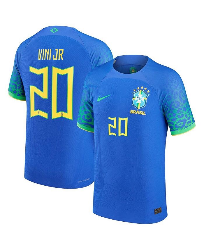 

Мужское аутентичное выездное джерси Vinicius Junior Blue сборной Бразилии 2022/23 Nike, синий