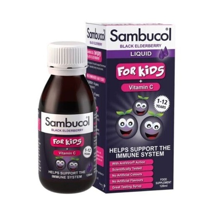 Olvos Sambucol для детей Бузина черная 120мл sambucol черная бузина жевательные таблетки для детей 30 шт
