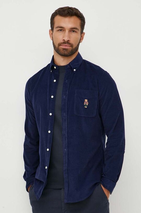 

Хлопковая рубашка Polo Ralph Lauren, темно-синий