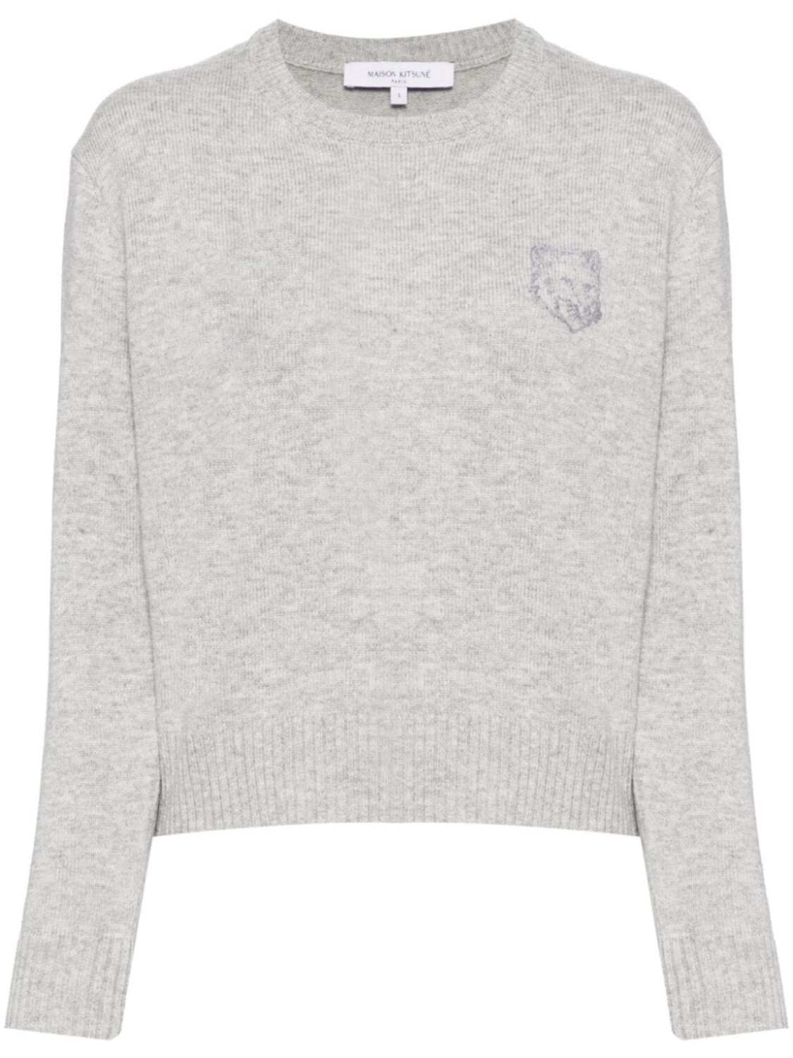 

Maison Kitsuné укороченный джемпер с вышивкой, серый