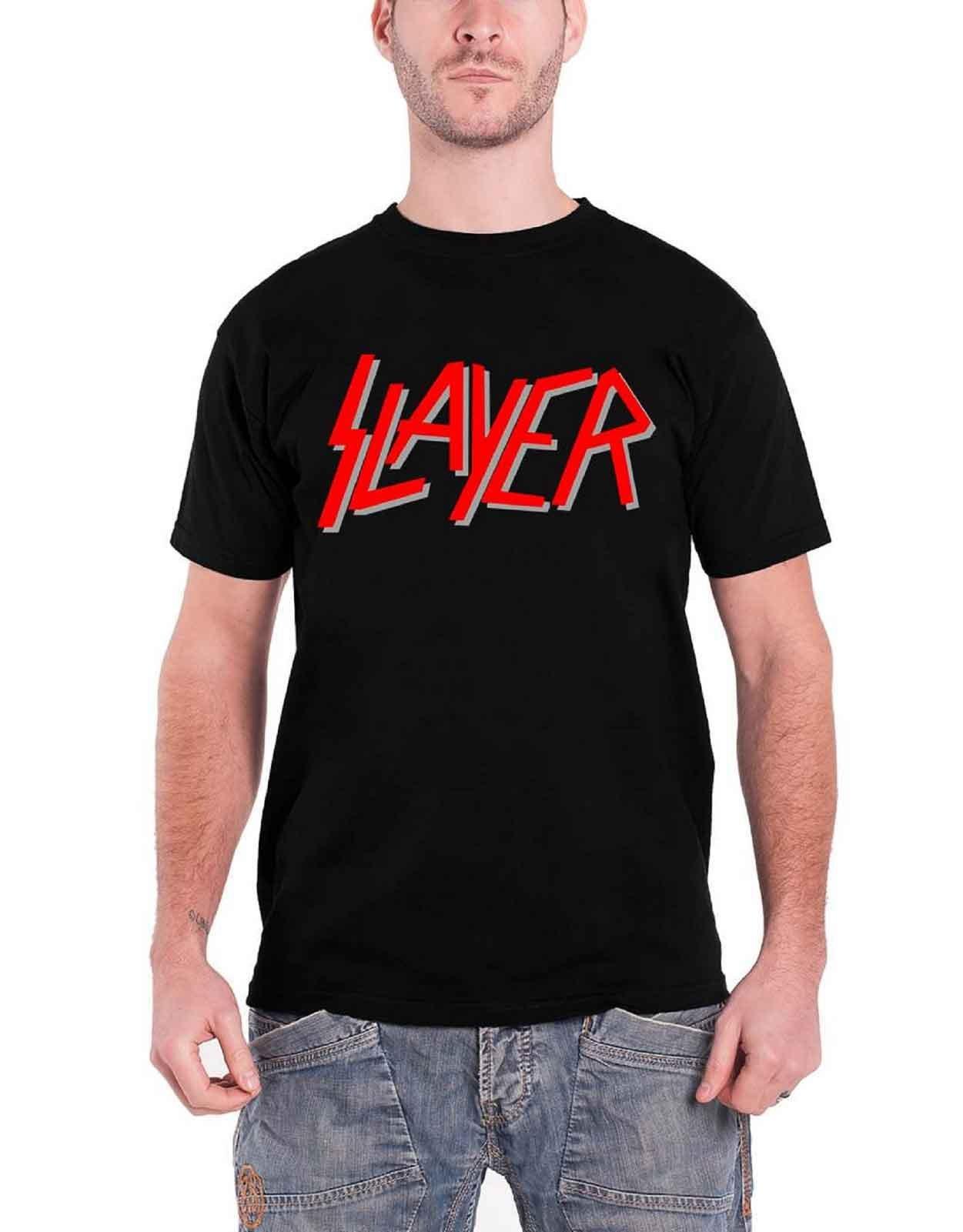 Классическая футболка с логотипом группы Slayer, черный цена и фото