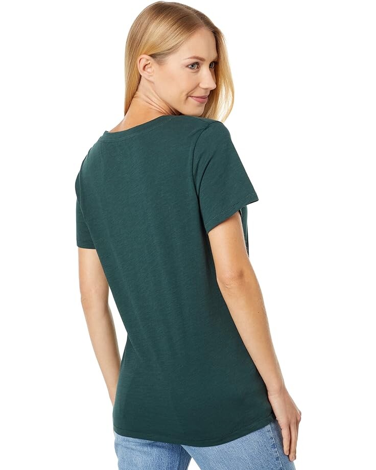 Футболка Madewell Whisper Cotton V-Neck Tee, цвет Dark Palm