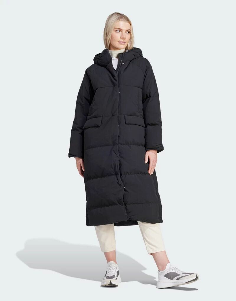 

Черное пальто adidas Big Baffle adidas Originals
