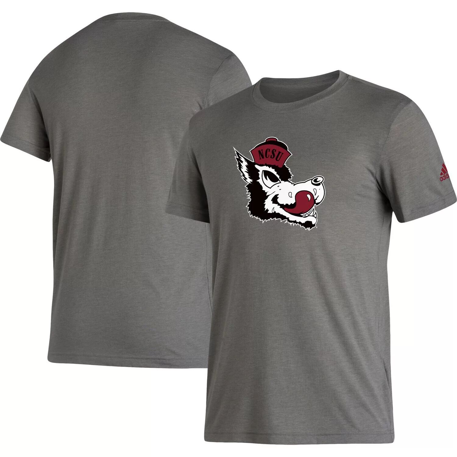 

Мужская серая футболка NC State Wolfpack Basics Heritage Tri-Blend adidas, Серый