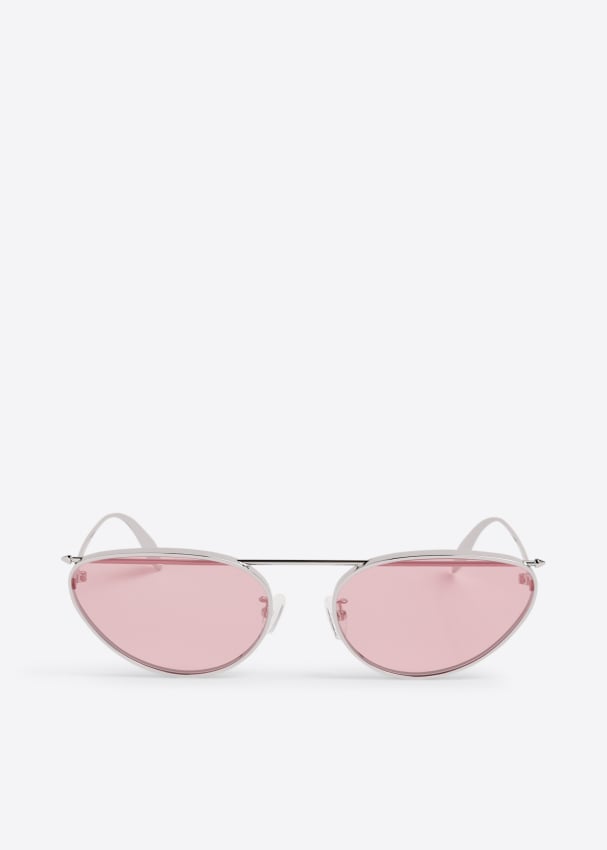 цена Солнцезащитные очки Alexander Mcqueen Piercing, розовый