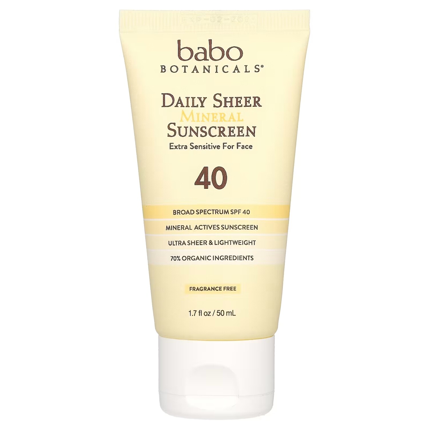 

Солнцезащитное средство Babo Botanicals Daily Sheer Mineral Sunscreen SPF 40, 50 мл