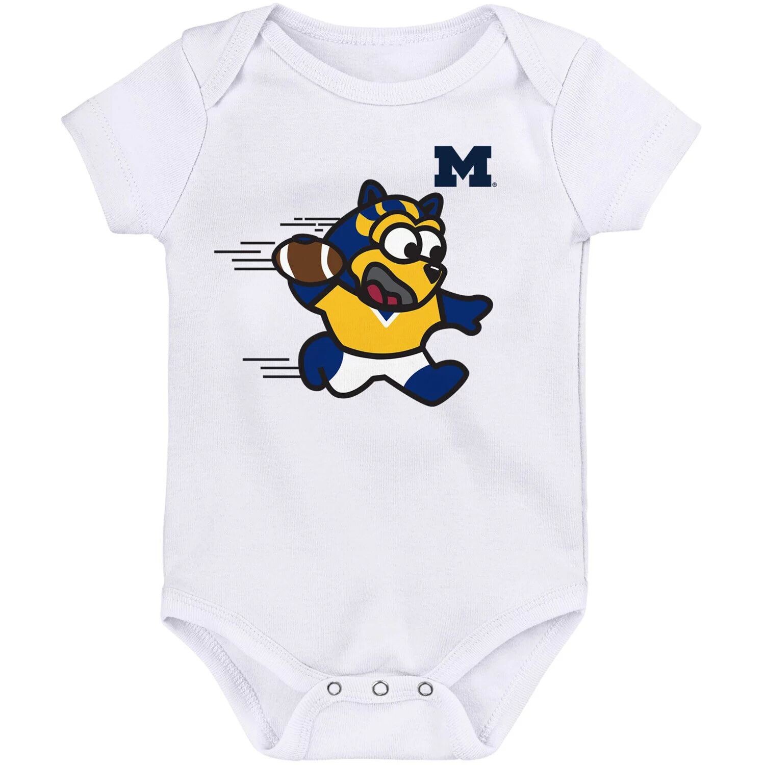 

Боди-талисман White Michigan Wolverines для новорожденных Outerstuff
