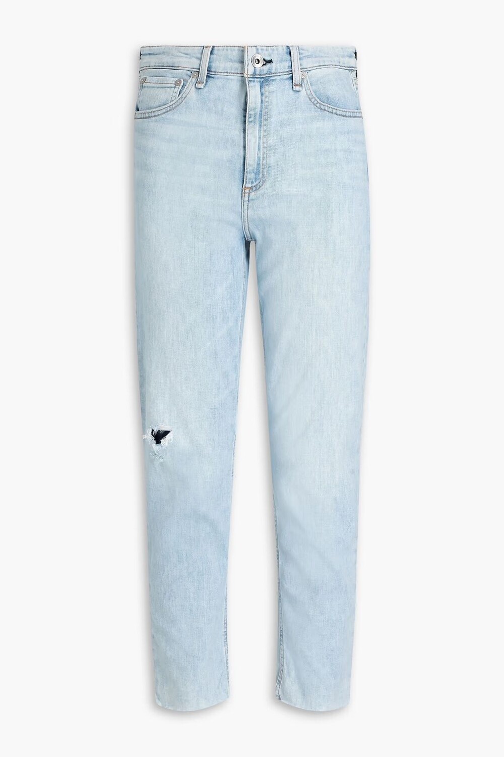 

Джинсы Nina узкого кроя с высокой посадкой и потертостями Rag & Bone, легкий деним