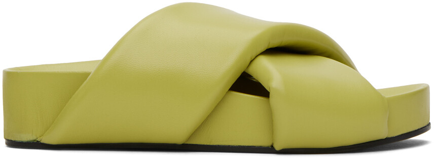 

Зеленые шлепанцы с мягкой подкладкой Jil Sander