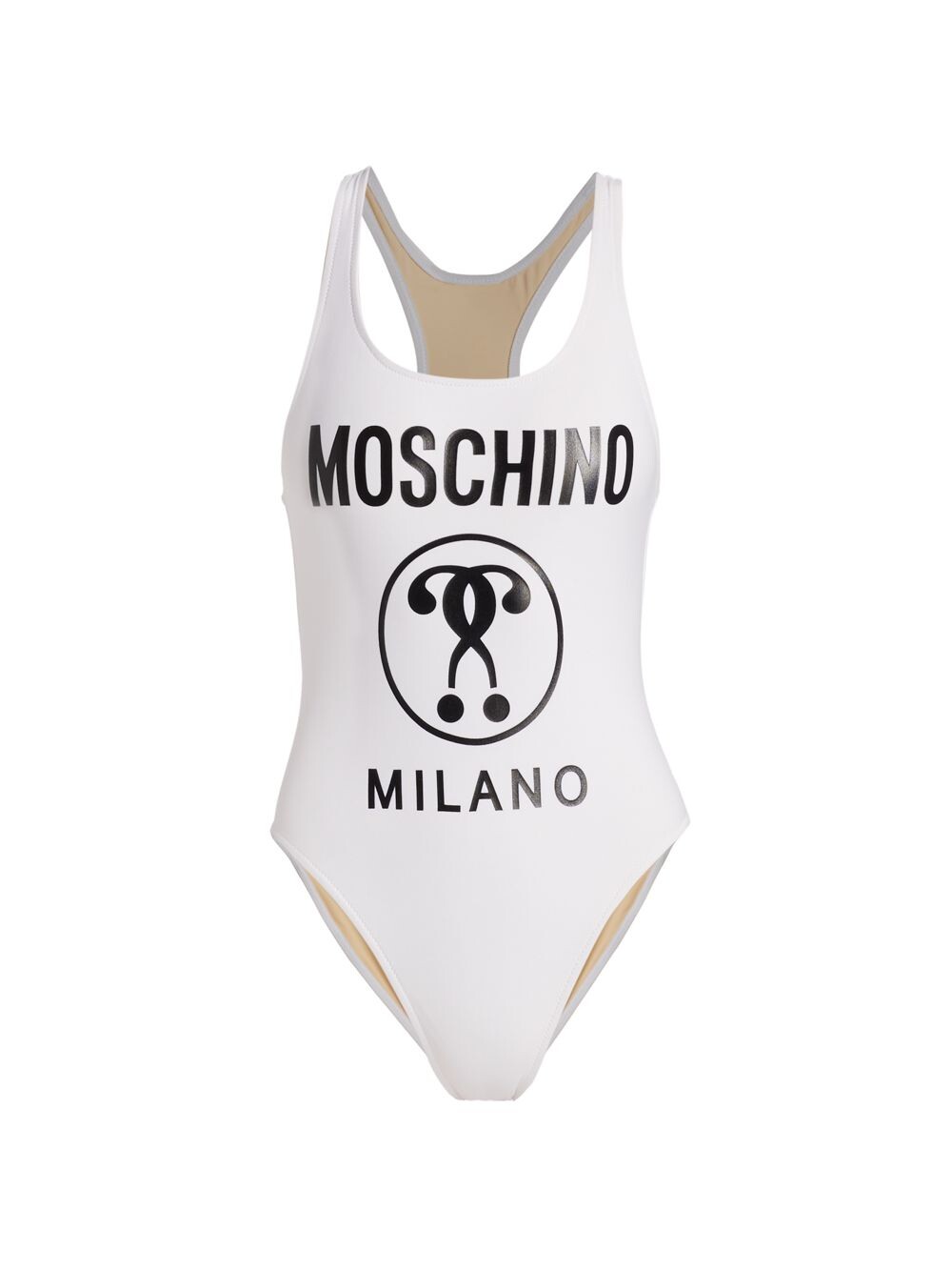 

Слитный купальник с графическим логотипом Olimpionic Moschino, белый