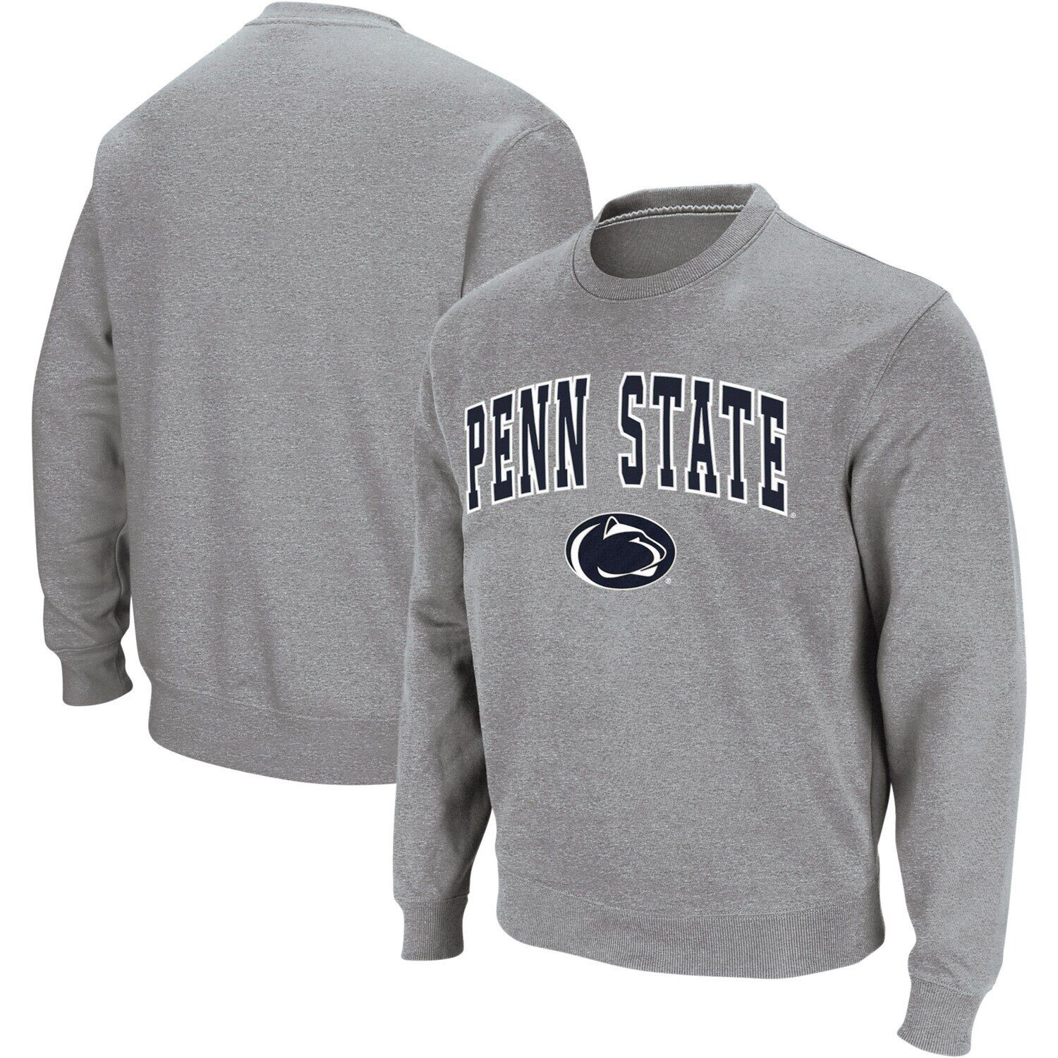 

Мужской свитшот с круглым вырезом и логотипом Heather Grey Penn State Nittany Lions Arch & Logo Colosseum