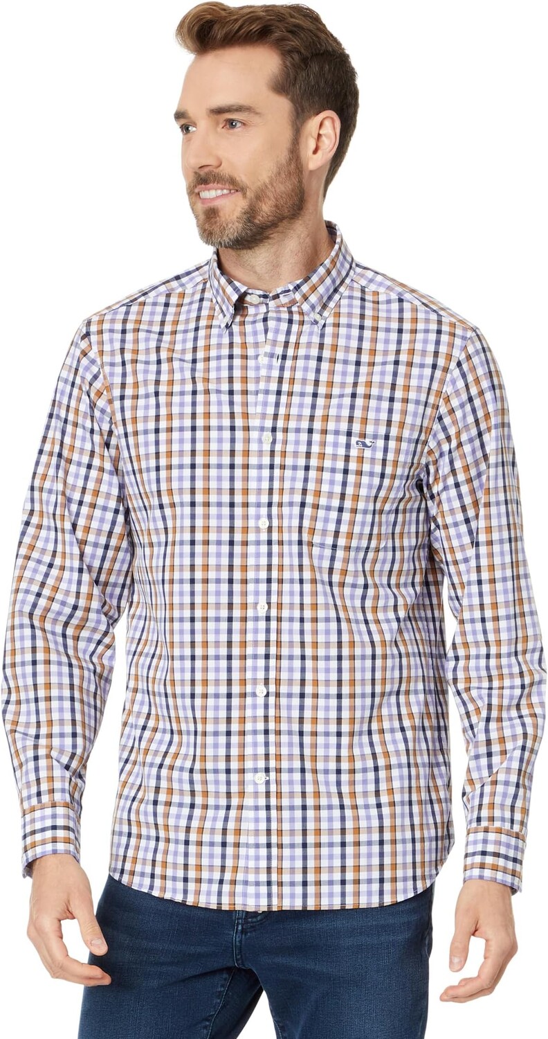 

Куртка Stretch Poplin Shirt Vineyard Vines, цвет Check Aster Purple