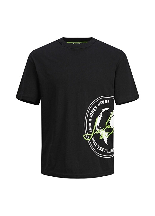 

Черная мужская футболка с круглым воротником Jack & Jones, Черный