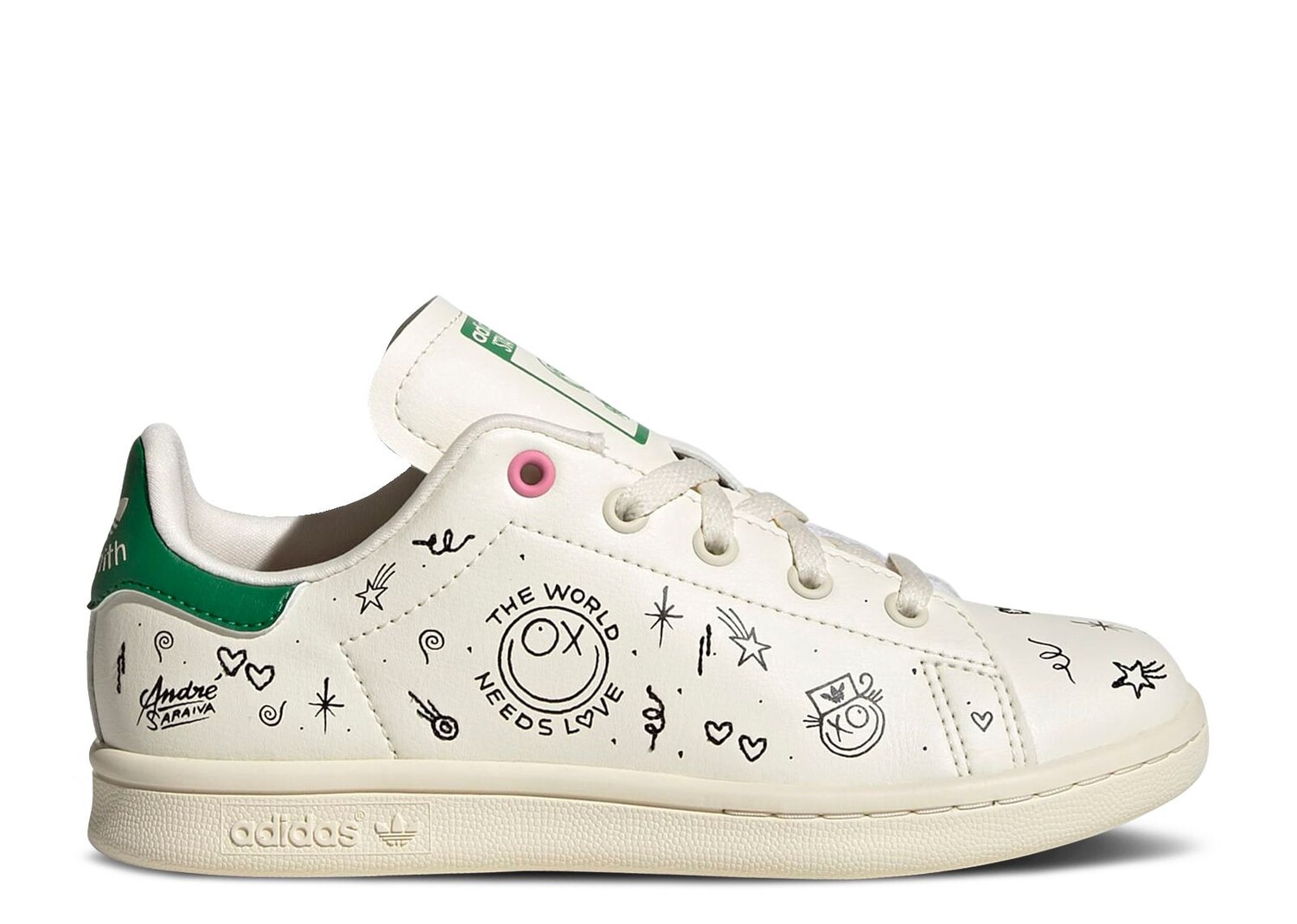 

Кроссовки adidas André Saraiva X Stan Smith Little Kid 'The World Needs Love', кремовый