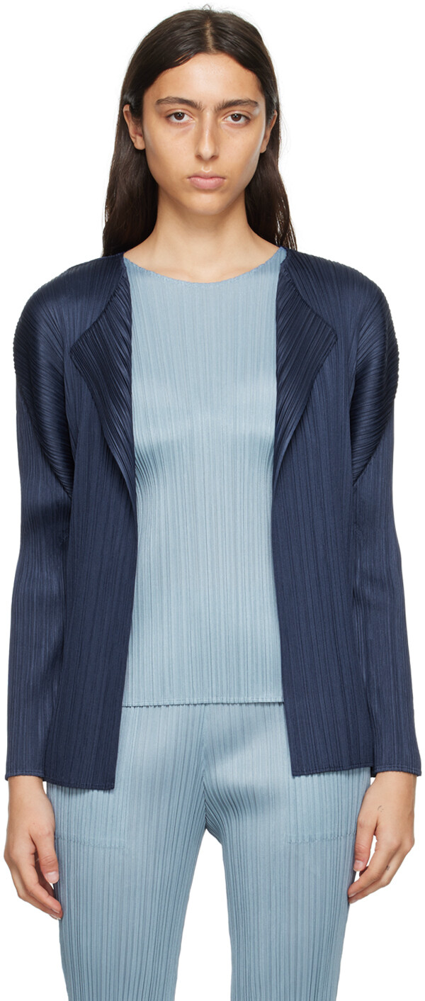 

Pleats Please Issey Miyake Темно-синий кардиган Monthly Colors August