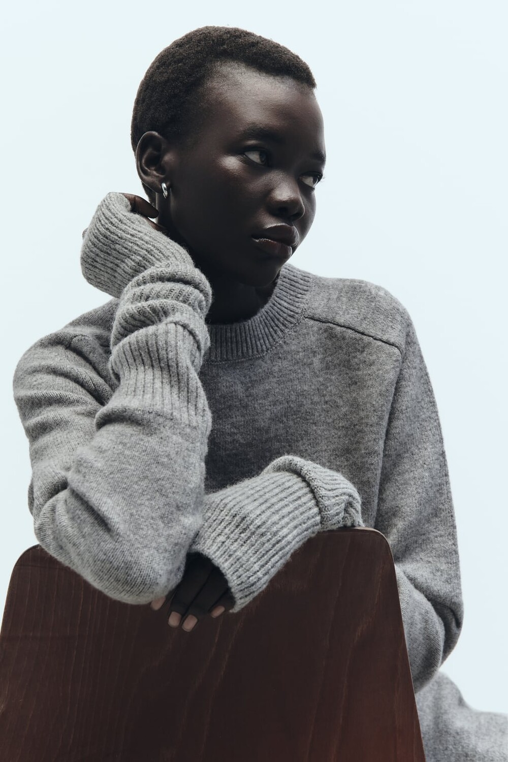 

Варежки в рубчик ZARA, серый