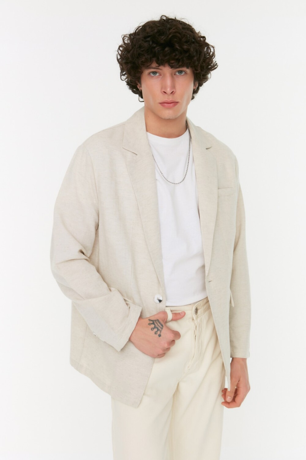 

Куртка - Экрю - Oversize Trendyol, экрю