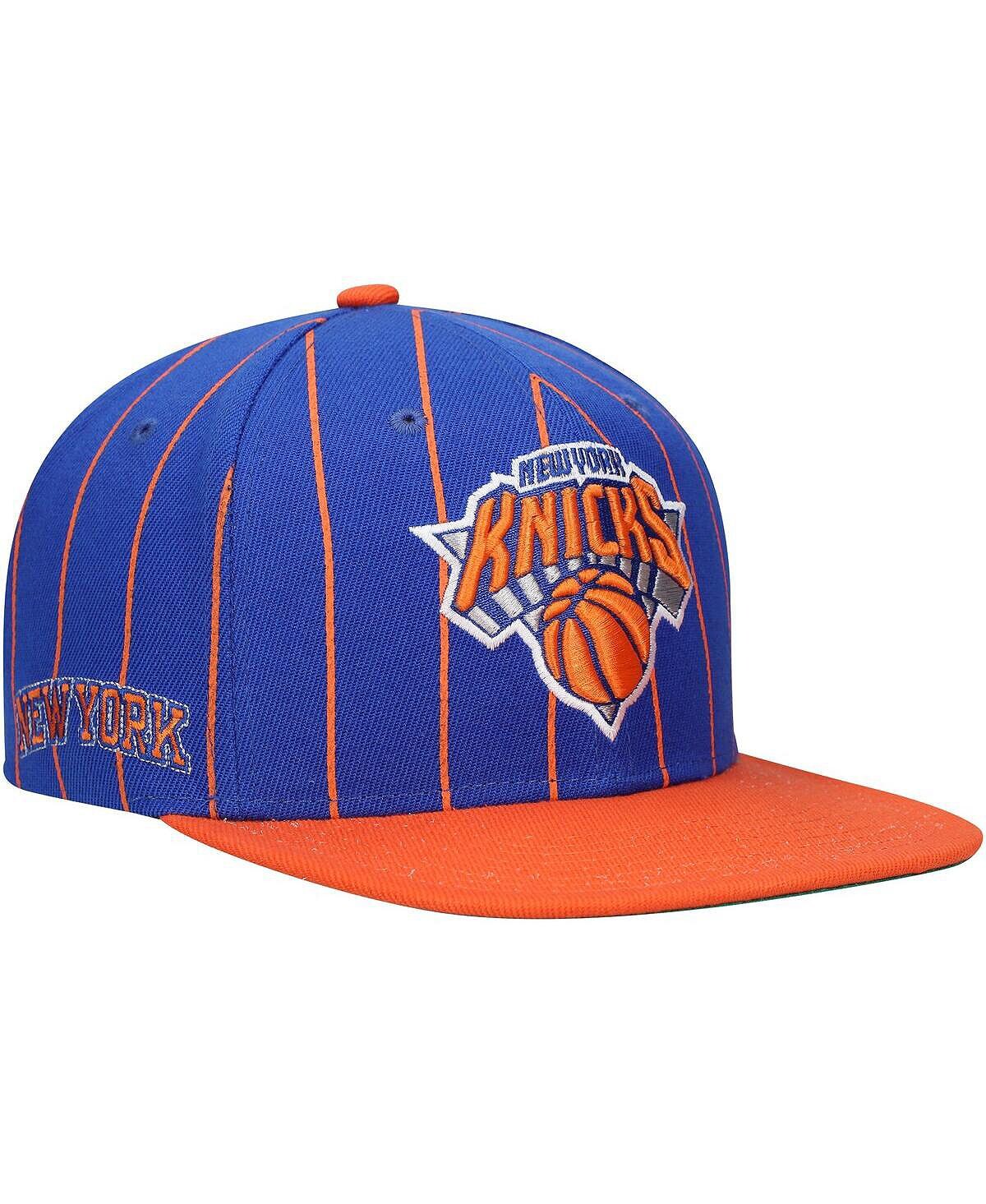 

Мужская синяя, оранжевая кепка New York Knicks Hardwood Classics в тонкую полоску Snapback Mitchell & Ness