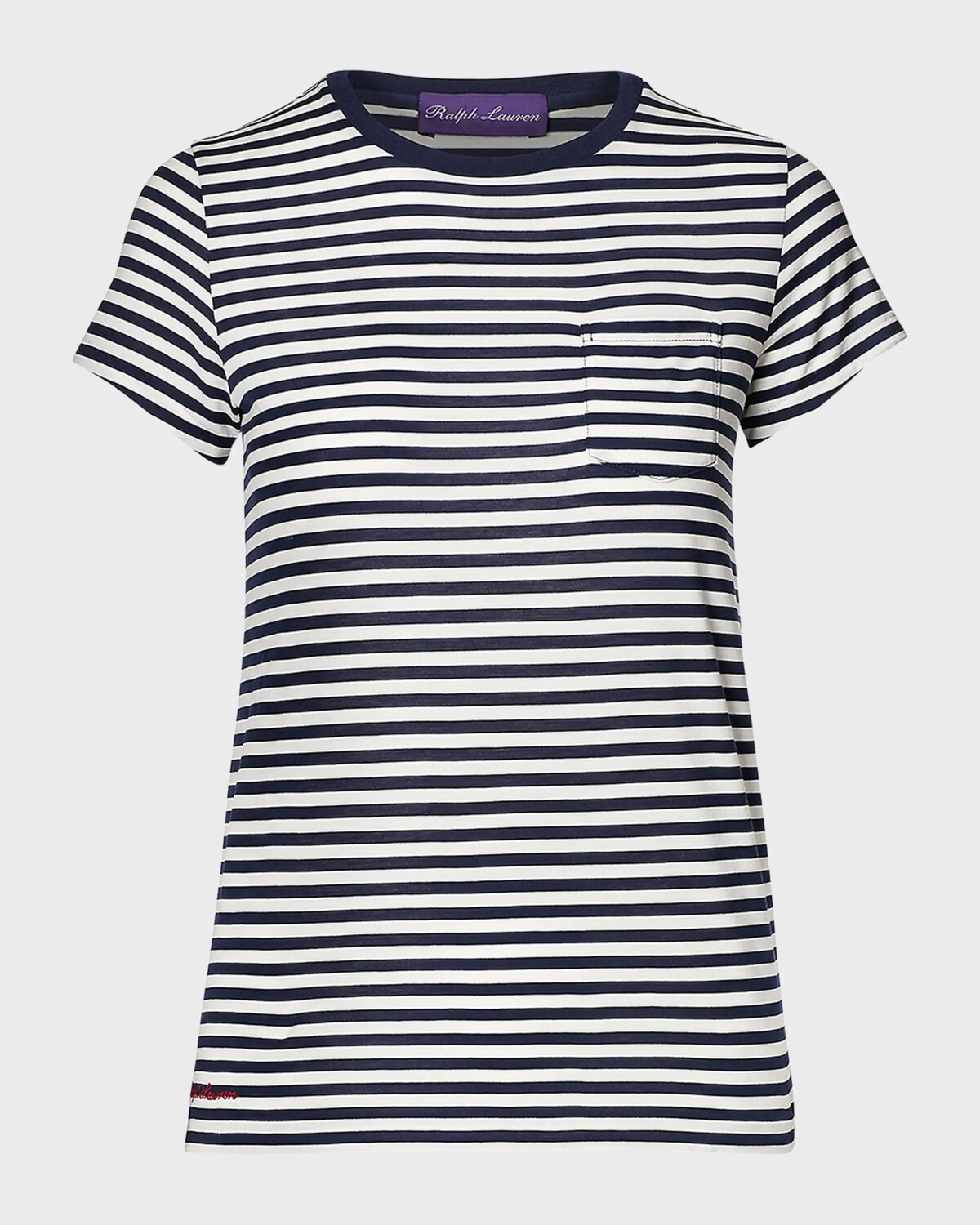 

Полосатая хлопковая футболка Ralph Lauren Collection, темно-синий