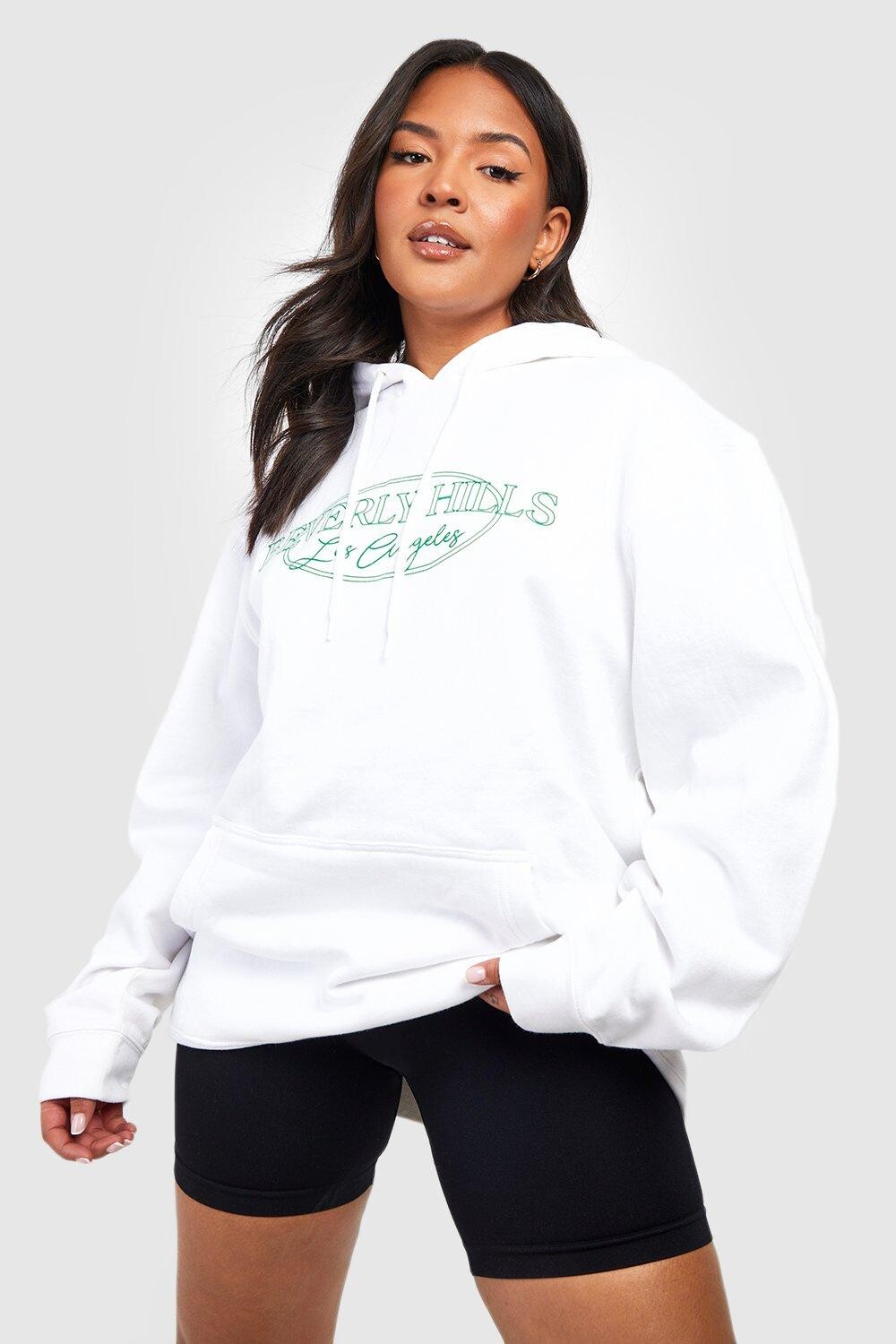 

Худи плюс беверли хиллз Boohoo, белый