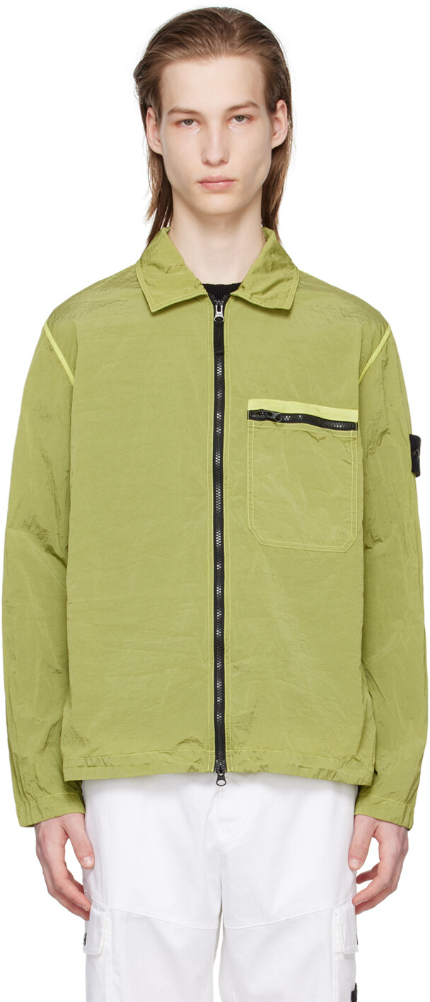 

Зеленая куртка с нашивками Stone Island, цвет Lemon