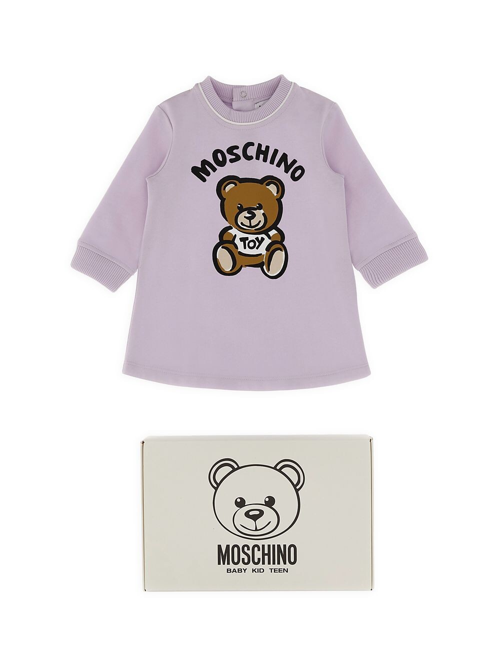 

Платье с длинными рукавами и логотипом Baby Girl's & Little Girl's Bear Moschino