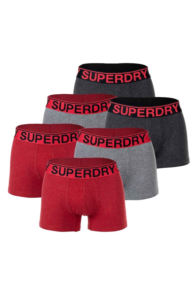 

Боксеры из органического хлопка с логотипом - 6 пар Superdry, красный