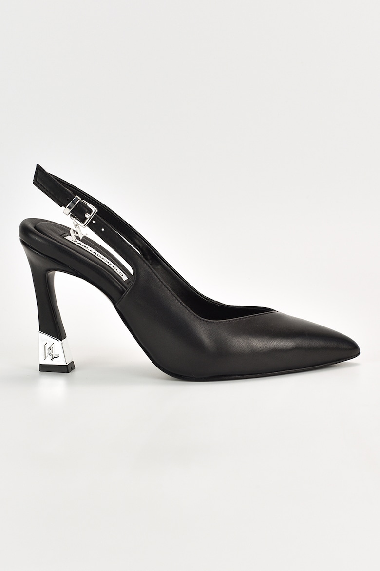 Кожаные туфли на открытой пятке Karl Lagerfeld, черный