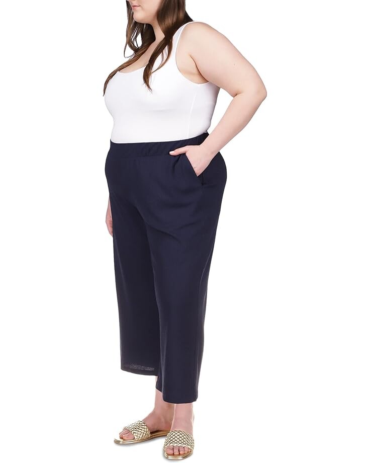 

Брюки Michael Kors Plus Size Cropped Pull-On Pants, цвет Midnight Blue