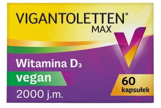 Витамин Д3 в капсулах Vigantoletten Max Vegan, 60 шт konfinetta желатин пищевой желирующий и загущающий агент в банке 50 г