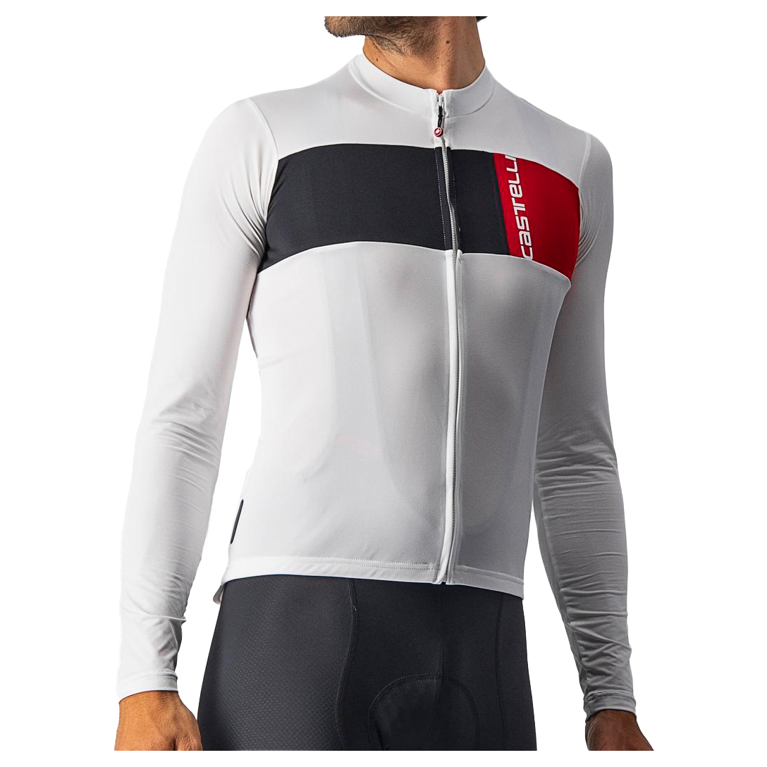 Велосипедный трикотаж Castelli Prologo 7 Long Sleeve Jersey, цвет Ivory/Light Black/Red