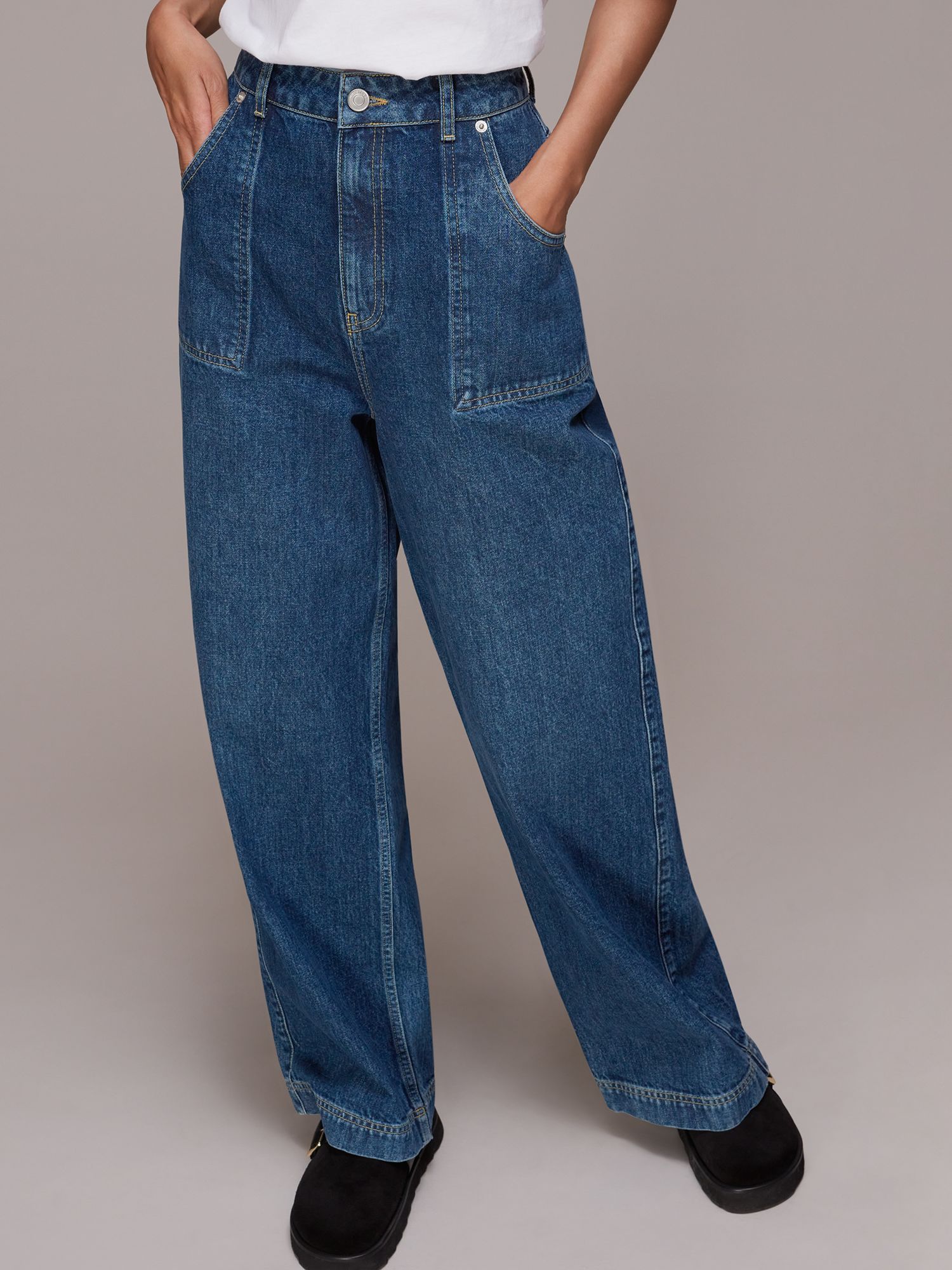 Прямые джинсы Petite Authentic Raya Whistles, синий цена и фото