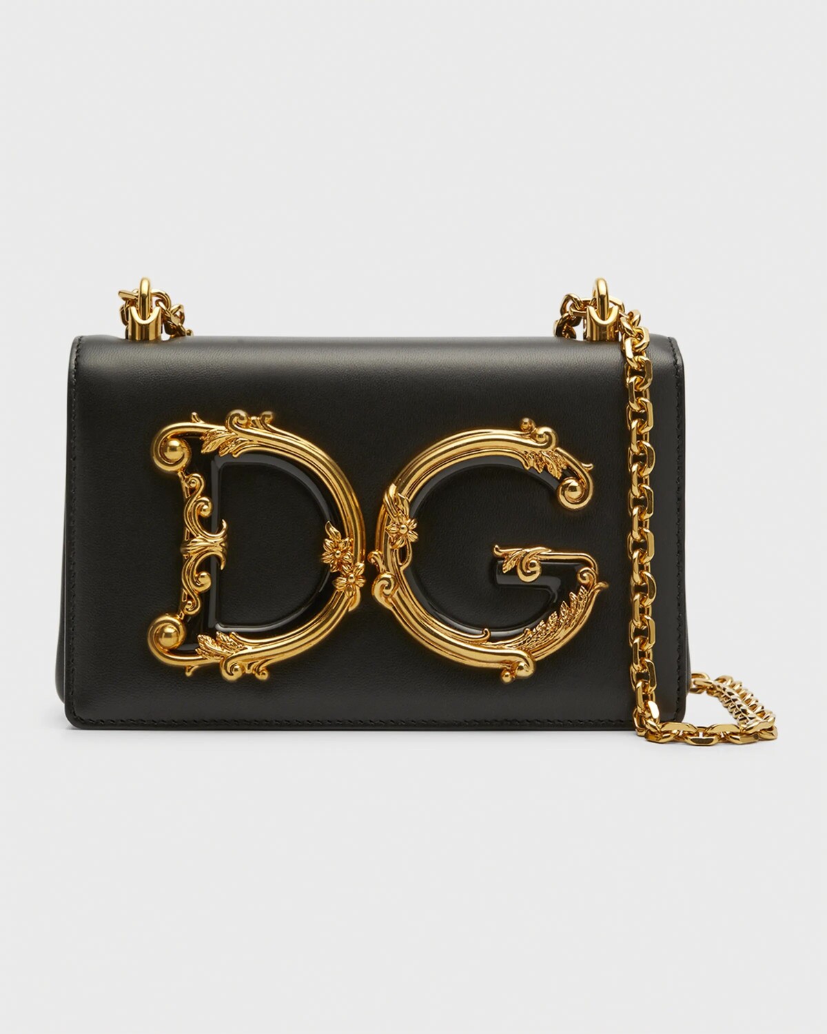 

Маленькая кожаная сумка через плечо Baroque Dolce&Gabbana, цвет Black