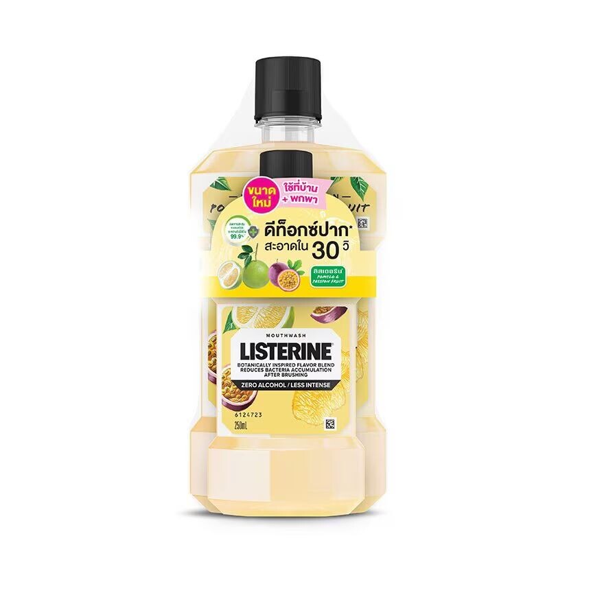 

Listerine Ополаскиватель для рта Помело Маракуйя Zero Alcohol Twin Pack 500 мл+250 мл, Yellow