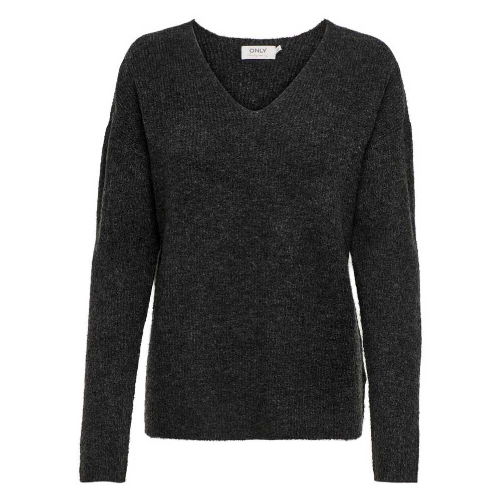 Свитер Only Camilla V-Neck Knit, серый