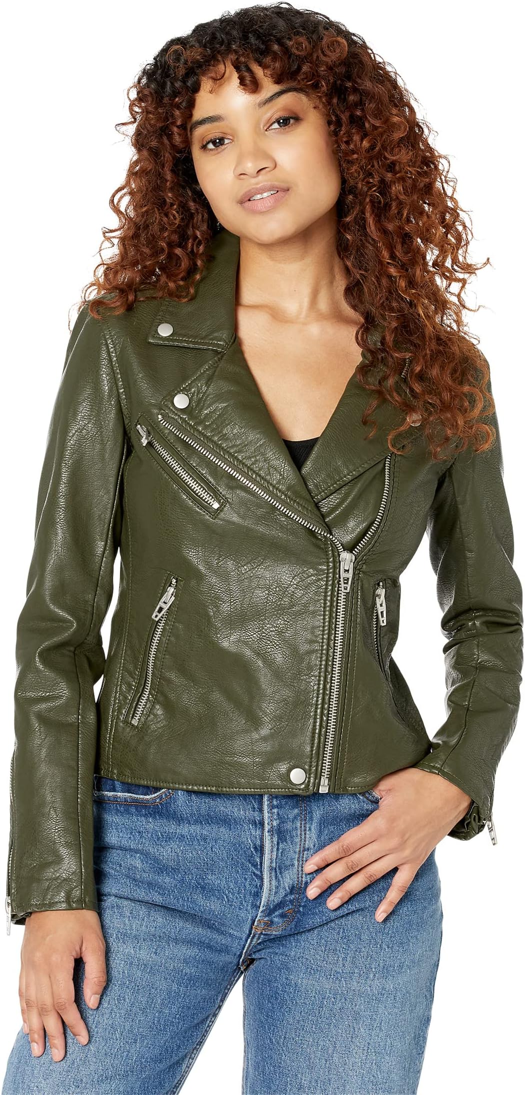 Куртка Leather Moto Jacket in City Jungle Blank NYC, цвет City Jungle куртка faux leather moto jacket blank nyc цвет natural light