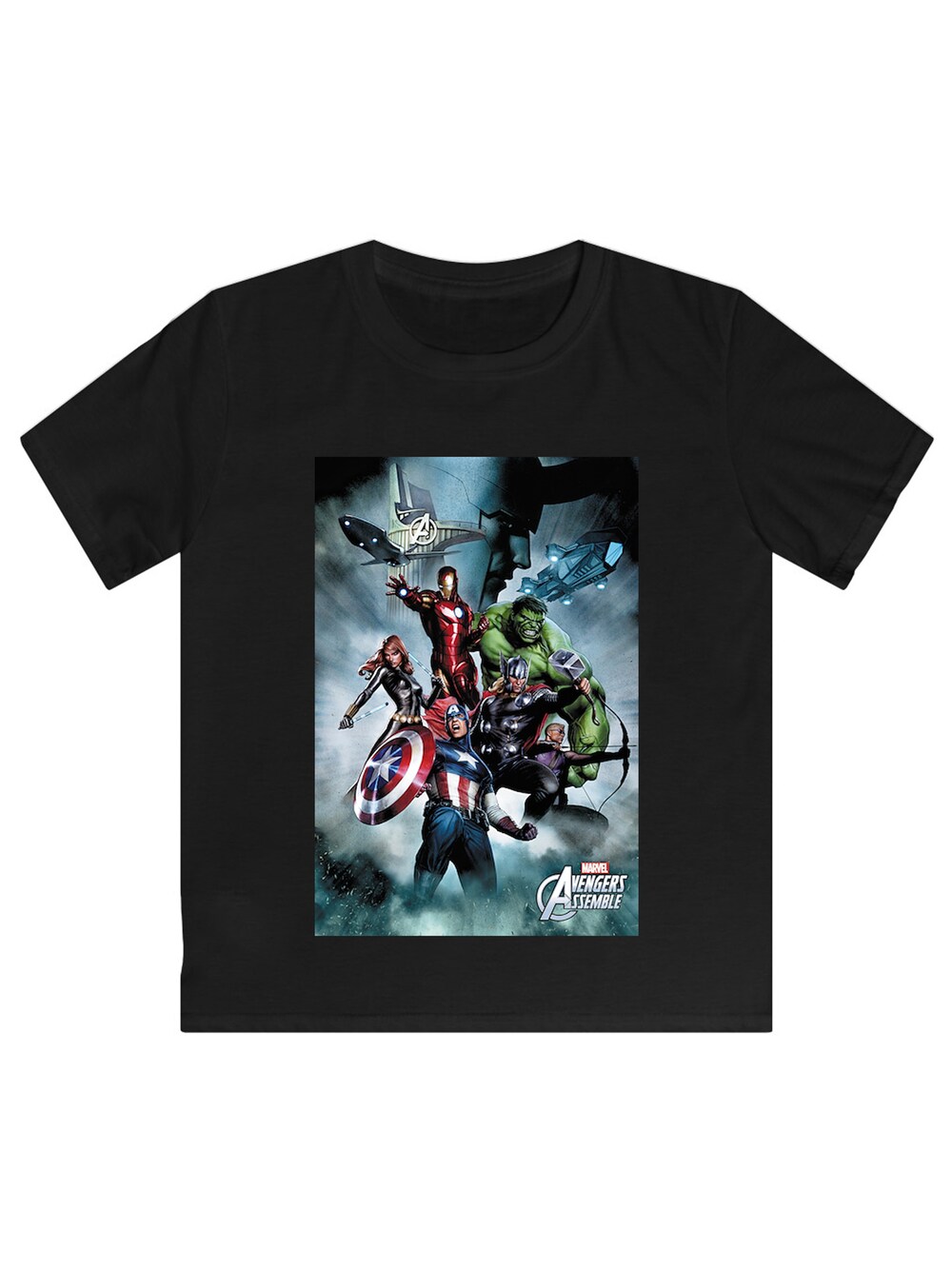 Рубашка F4Nt4Stic Marvel Avengers Assemble Team Montage, черный